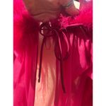 VTG Jenelle of California Merlot Robe Lingerie Marabou Feather 100% Nylon XL? Red Size M Photo 3