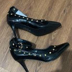 ASHRO Studded Patent Heels Women’s 10M Black/Gold Stud Faux Leather Strap NWOB Size 10 Photo 3