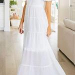 Southern Fried Chicks White Tiered Maxi Dress Size XL Southern Fried Chics Ruffled Layered Photo 0