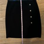 White House | Black Market  Black Skirt Front & Waist Leather Trim Accent Size 4 Photo 7
