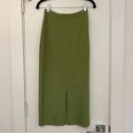 Sandro NEW Rhinestone-Embellished Green Midi Skirt Photo 10