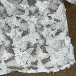 INA  white sheer shirt with butterflies, puff sleeves with elastic, smooth collar Photo 6