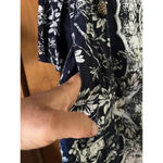 Soft Surroundings  Nave Linen Blend Midi Shirt Dress Bead embellished Navy Blue M Photo 8