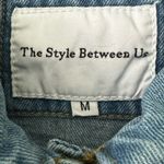 The Style Between Us Denim Fringe Rhinestone Fringe Jean Jacket Size Medium Photo 7