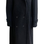 Evan Picone VTG sz 14 Long Black Double Breasted Wool Womens Full Length Coat Photo 0