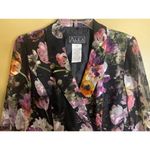 Alex Evenings  Floral Print, Sheer 3/4 Length Sleeves, Formal Blazer Size Small Photo 2