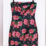 NWT Lulus Bloom to Perfection Navy Blue Floral Jacquard Mini Dress M Pink Size M Photo 4