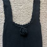 Wild Fable Black Crochet Mini Dress Rosette Sweater Photo 2