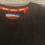 Superdry  Black Embroidered Logo Tee Womens Large EUC #4558 Photo 1