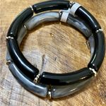 NWT Handmade Acrylic Tube Stackable Bracelets Black Photo 0