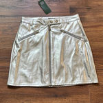 Wild Fable  Women's Faux Leather Moto Mini Skirt Silver Metallic Size 2 NWT Photo 2