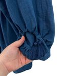 Cleobella  Neha Mini Dress Blue‎ Long Sleeve Tasseled Cotton Size Medium Photo 8