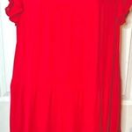 Evelyn Flutter Sleeve Casual Cherry Red Ruffle Tiered Mini Dress Has Pockets L Red Size L Photo 1
