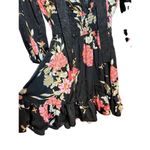 MISA Los Angeles Iyana Tie-Neck Smocked Waist Mini Dress Black Floral Sz S Photo 11