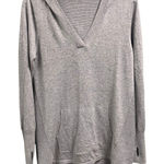 Akini  Gray Ribbed Hooded Knit Sweater Pullover Size Medium Minimalist Casual Photo 0
