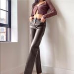 Wilfred NEW Aritzia Melina Vegan Leather Crop Pants Rich Mocha Brown Photo 1