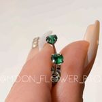 Emerald Green CZ Butterfly Back Earrings Photo 3