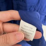 Parker  Blue V Neck Silk Dress Small Photo 5