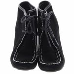 Nine West Suede Moccasin Ankle Boot Bootie Black Chunky Heel Leather Size 5.5 Photo 11