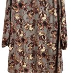 Giddy Up Glamour  Gray Floral Midi Shift Dress Sz M Photo 3
