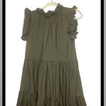 Chepe Ansaldo Made in Italy Cotton Tiered Maxi Dress in Military Green size S Photo 2