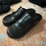 Kelsi Dagger  Brooklyn Hibby studded wood bottom clog leather fringe top size 9.5 Photo 2