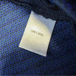 St. John 100% Wool Long Sweater Cardigan Blazer Colorblock in Navy Green L Photo 11