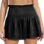 Queen of Sparkles Black Shiny Swing Shorts Size Small S Photo 0