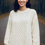 Aelfric Eden NWT  Oversized Ivory Cable Knit Fisherman Sweater Size Large Photo 0