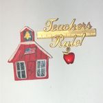 JJ Vintage Gold Tone Teachers Rule and Schoolhouse Brooch Red Photo 1
