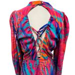 Cosel Draped Mini Dress Womens US 10 Pink Multicolor Tropical Retro Mod Colorful Photo 5