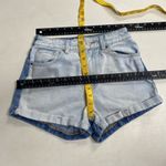 PacSun Mom Denim Shorts Two-Toned 2.5”Inseam Cuffed Hem Size 24 Blue Photo 9