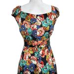 Nanette Lepore  100% Silk Mini Babydoll Dress 10 Dark‎ Floral Tiered Whimsy Fairy Photo 7
