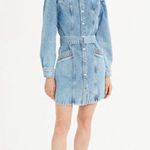 Claudie Pierlot Paris Ramia Faded Denim Mini Dress in Blue Size 34 (US6) Photo 10