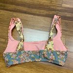 Aerie  Scoop Bikini Top Womens Size Medium Floral‎ Pink Yellow Green Retro Style Photo 1