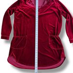 R.Vivimos Womens Velour Long Sleeve Pockets Casual Mini Shirt Dress Red Med 8/10 Photo 5