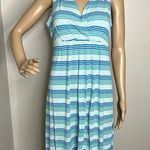 st. john's bay Vintage Blue Striped Tank Dress Photo 0