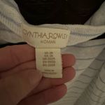 Cynthia Rowley  White and Blue Long Cardigan Sweater With Hood Photo 2