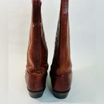 Tony Lama Vintage  Embroidered Leather Cowboy Boots Reddish-Brown size 6.5 Photo 5