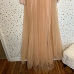 Blush Pink Long Sleeve Tulle Formal Gown Dress Photo 9