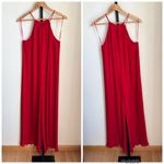 ZARA  Red Pleated Jumpsuit Medium Christmas Holidays Photo 2