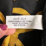 Jacqueline Ferrar 100% Silk Scarf Black & Gold Bow & Coin Print Vintage Elegance Photo 2