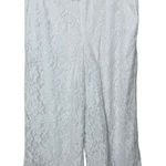 Boston Proper Lace Wide Leg Cropped Pants Women's Size 14 White Resortwear Photo 0