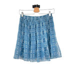 Intermix  Pleated Paisley Print‎ Mini Skirt Blue Size XL Photo 4