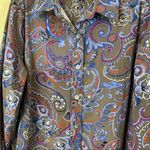 MainStreet Blues Paisley Shirt Dress Shacket Size Large Boho Photo 1