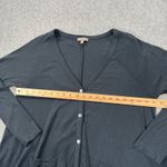 Lilla P Button Front Cardigan Tunic Top Women XL Black Cotton Long Sleeve Pocket Photo 5