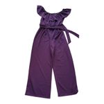 Chic Off Shoulder Wide Leg Jumpsuit Burgundy Size L Polyester Spandex Purple Size L Photo 1