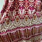 Garnet Hill 100% Silk Floral Green and Orange Ikat Women's Top Size 16 Photo 7