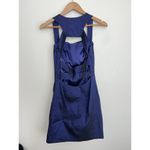 Jessica McClintock VTG Dark Purple Ruched Goth Vampire Noir Corset Mini Dress S Photo 2