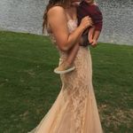 Prom Dress Elegant Nude Gown Tan Size 6 Photo 4